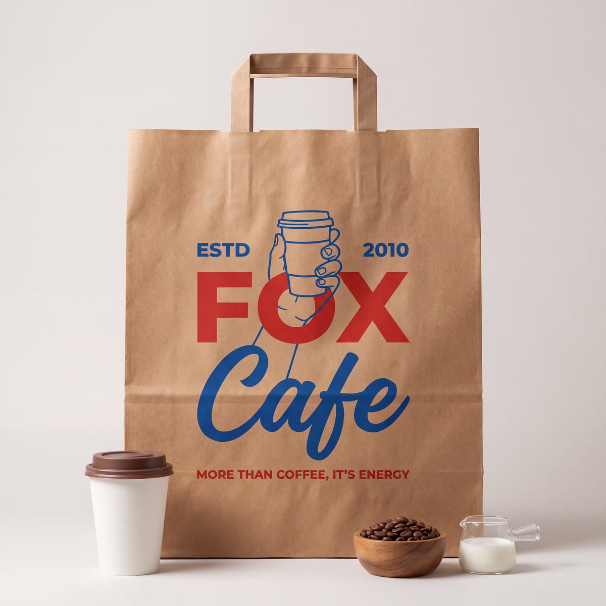 Kraft bag printed for a cafe