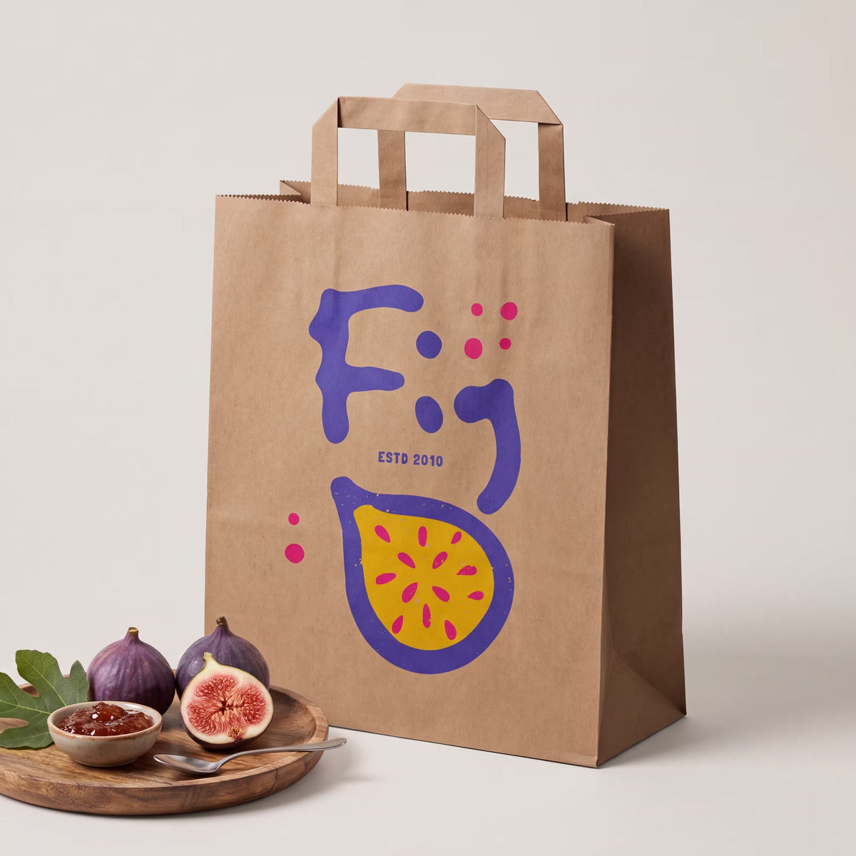 Kraft bag printed for a bistro