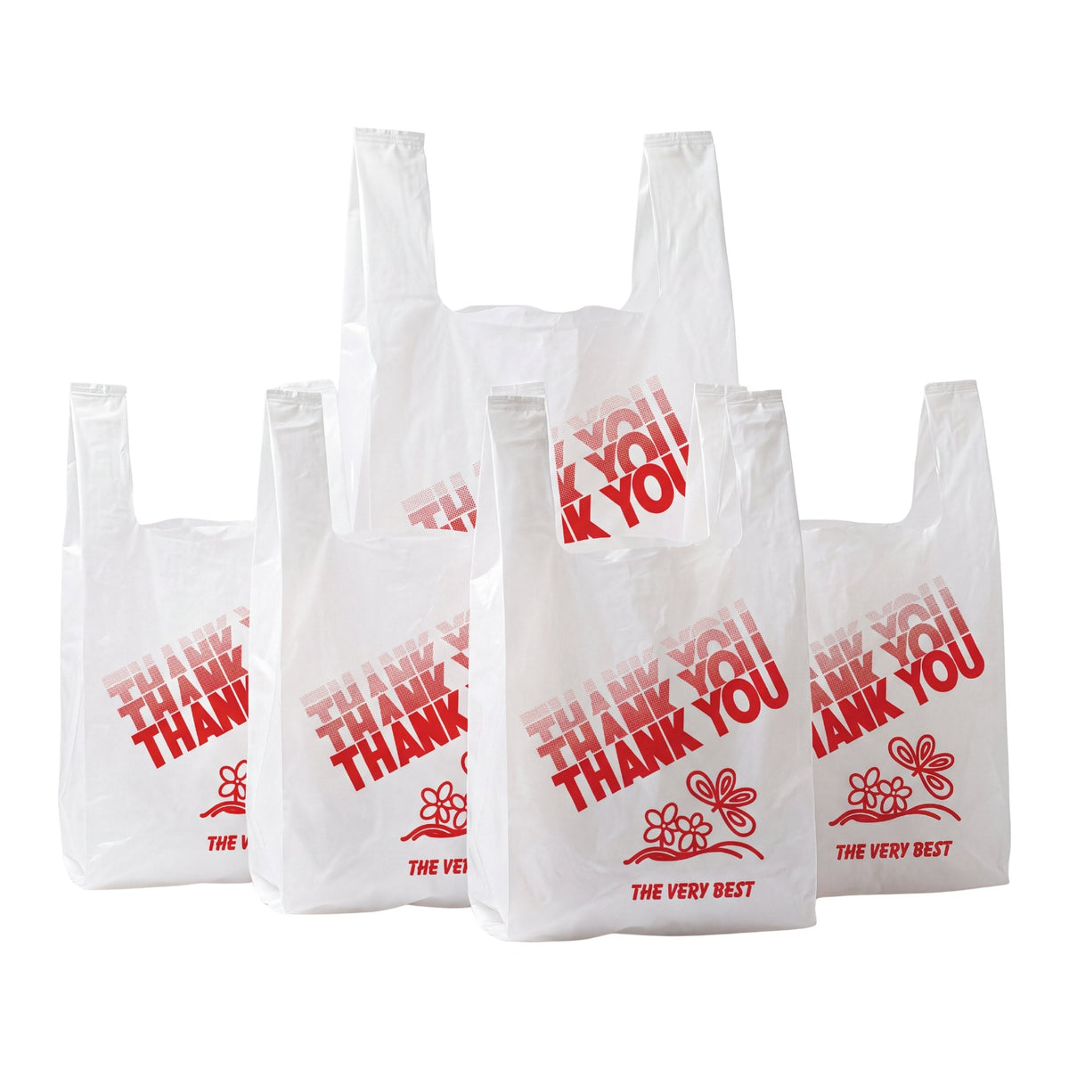 Thank You bags, all three sizes side by side